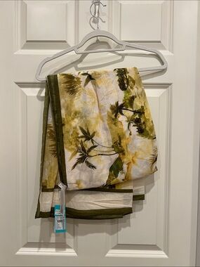 Seafolly Olive and Yellow Tropical Palm Print Pareo